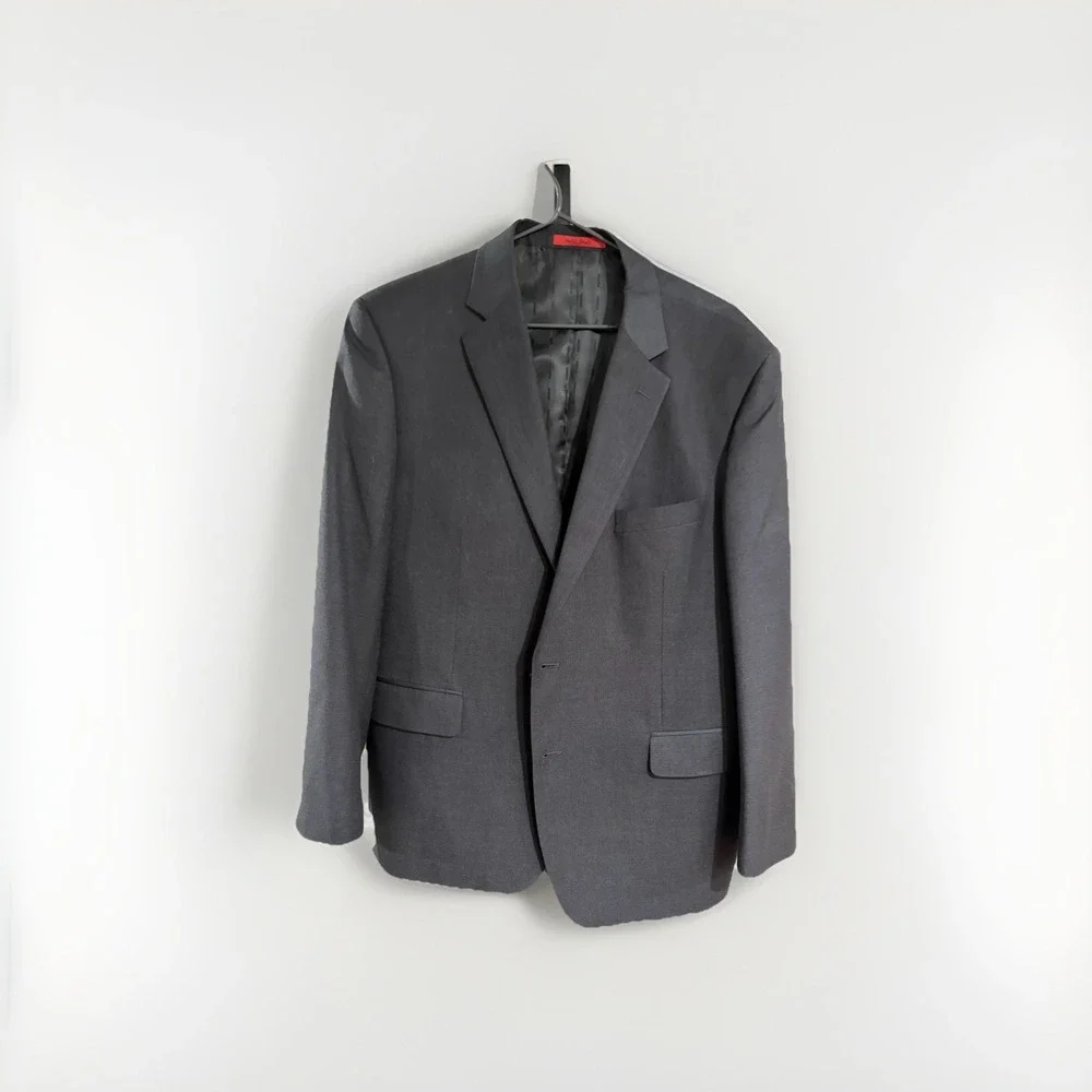 Renoir Mens Suit Jacket Sport Coat Blazer Sz 44 x 38 Charcoal Gray 2 Button H1